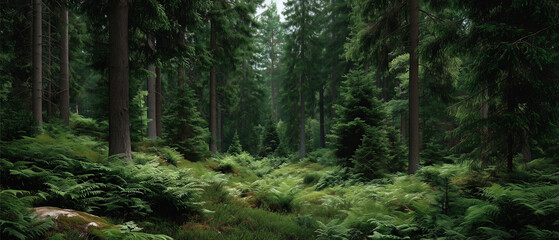 Obraz premium Lush green forests a tranquil and peaceful nature retreat experience