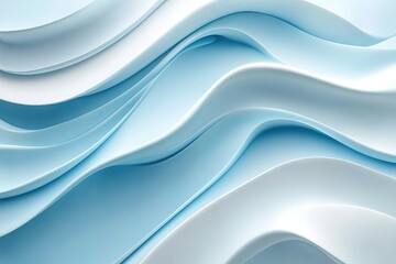 Obraz premium Serene light blue waves flow smoothly creating an abstract fluid backdrop for applications