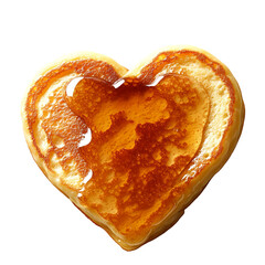HeartShaped Pancake with Maple Syrup isolated on transparent background