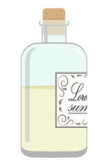 glass bottle with drink, alcohol, schnapps