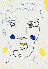 face of a man line art illustration 