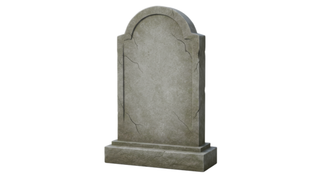 Weathered tombstone stands silently in darkness