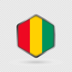 Fototapeta premium Guinea Flag Icon in Hexagon Shape.