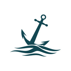 Marine Theme Nautical Anchor Logo Vector.