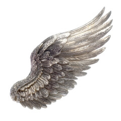 Elegant Silver Wing Sculpture: A Symbol of Freedom