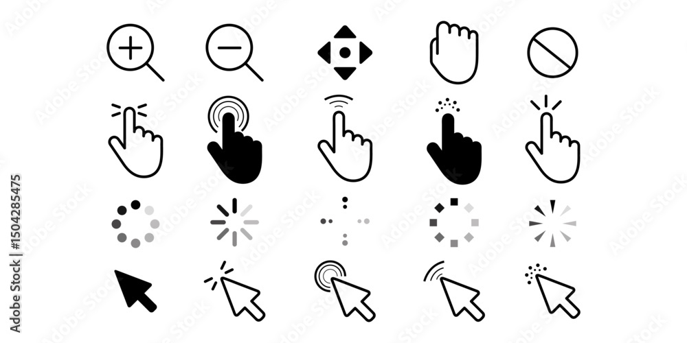 Poster flat design mouse cursor set