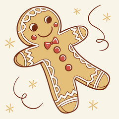 gingerbread man isolated on white