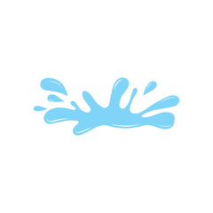 Water Splash Down Blue Flat Illustration