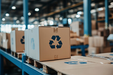 A sustainable packaging facility using biodegradable materials.