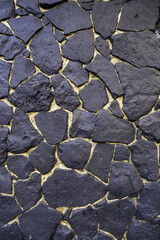 Black stone wall