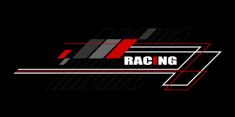 racing team trendy fashionable vector t-shirt and apparel design, typography, print, poster. Global swatches.