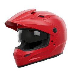 Red Motorbike Helmet a Protective Gear for Motorcycle Rider Isolated on White