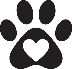 paw print on white background