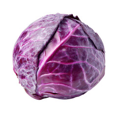 Obraz premium Vibrant Red Cabbage Isolated on Black Background