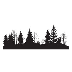 Fototapeta premium Forest Silhouette with Moonlight