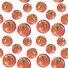Seamless pattern tomatoes cute background	
