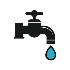 water tap with drop of water