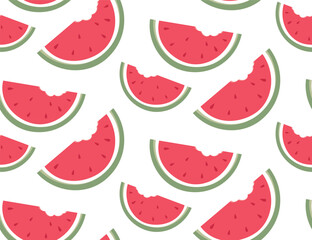 Slice Watermelon Pattern White Background Design