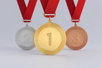 Victory Podium Gold Silver Bronze Medals