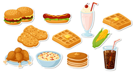 Cartoon food collection illustration