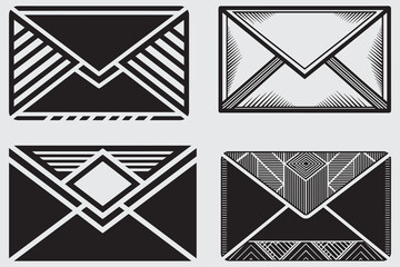 3D vector envelope and mail icons for communication and web design