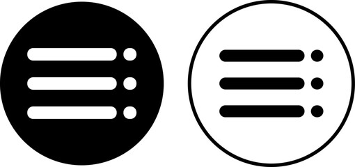 website menu icon set. Website navigation symbol. Hamburger web. List menu sign.  App burger icons. three horizontal bars. Squares dots and ellipsis

