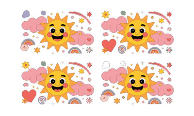 Fototapeta premium A set of modern vector posters with a playful, child-friendly theme, easily scalable and editable.