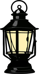 The old lantern or lamp vector illustration design art