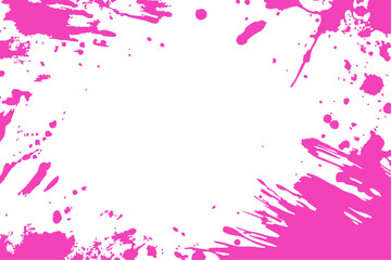 
Vibrant pink paint splatter frame on a white background, perfect for edgy graphic designs, borders, or adding a grunge effect.