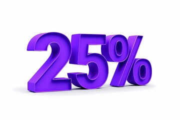 Purple 25 Off Discount Sign 3D Render