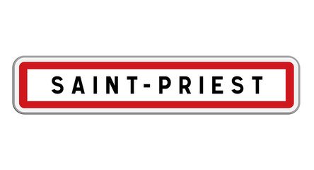 Panneau d'entrée de ville de Saint-Priest, Métropole de Lyon, Auvergne-Rhône-Alpes