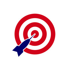 Red and blue bullseye target isolated on a transparent background.