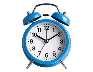  Retro Blue Wake-Up Alarm Clock, isolated on transparent background.