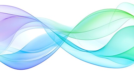 Fluid liquid shapes in a soft gradient of blues, greens, and purples, flowing smoothly into one another, creating a sense of dynamic movement and harmony