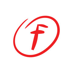 Score F Red Label Hand Drawn Style