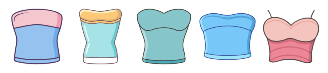 tube top icon, tube top line art - simple line art of tube top, perfect for tube top logos and icons