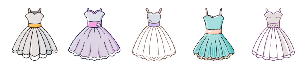 tulle dress icon, tulle dress line art - simple line art of tulle dress, perfect for tulle dress logos and icons