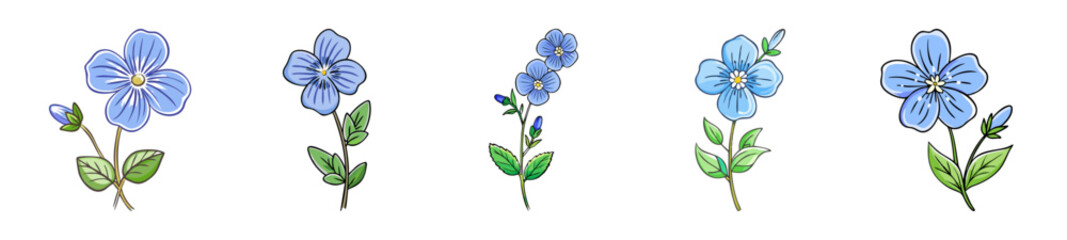 veronica speedwell flower icon, veronica speedwell flower line art - simple line art of veronica speedwell flower, perfect for veronica speedwell flower logos and icons