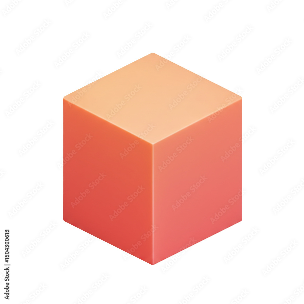 Poster isometric minimalist cube render showcasing modern design and gradient colors, ideal for backgrounds