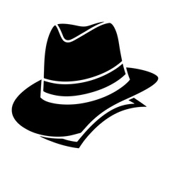 Detective Hat Silhouette vector illustration