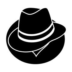 Detective Hat Silhouette vector illustration