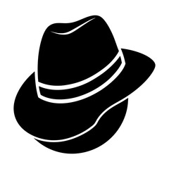 Detective Hat Silhouette vector illustration