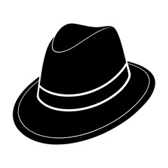 Detective Hat Silhouette vector illustration