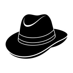 Detective Hat Silhouette vector illustration