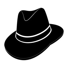Detective Hat Silhouette vector illustration