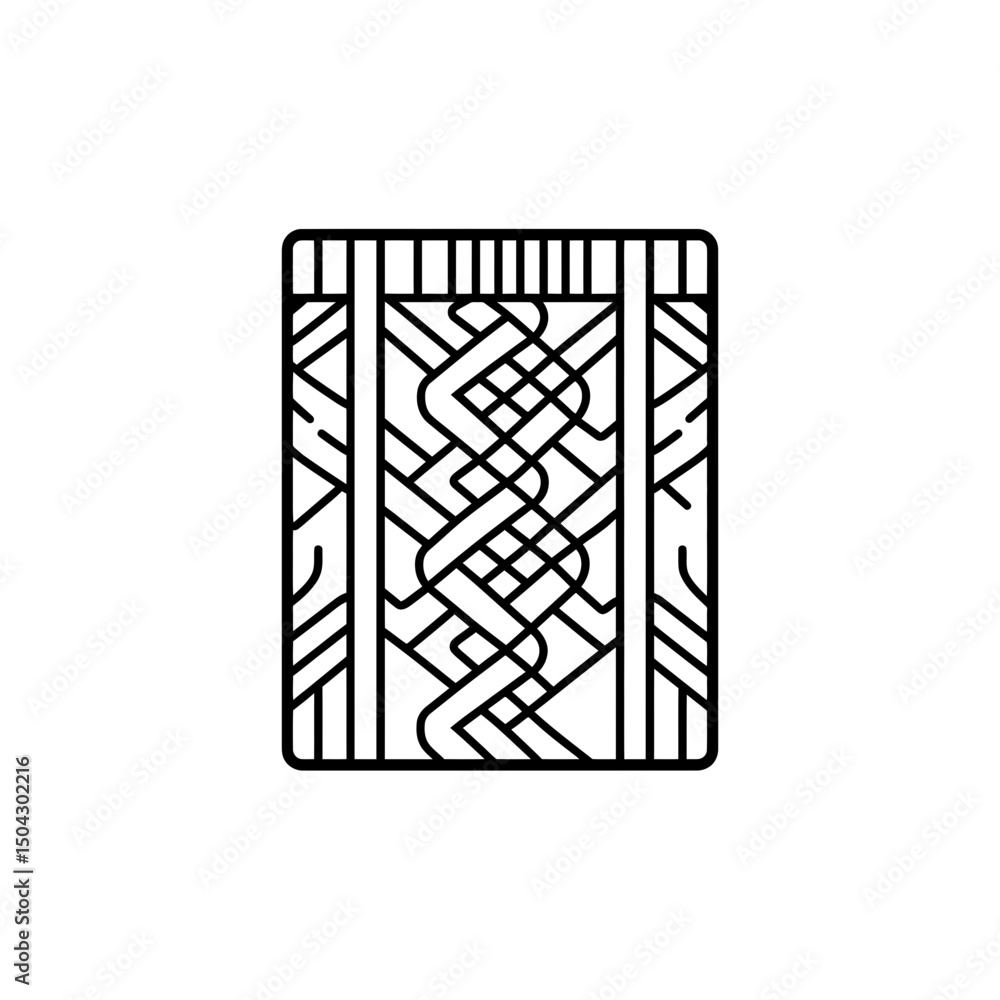 Poster woven pattern features intertwined lines intricate design vector graphic