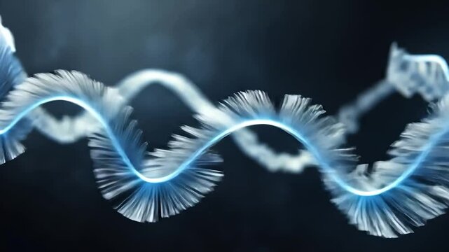 Abstract, flowing, luminous frills