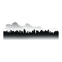Fototapeta premium Fog city view black silhouette