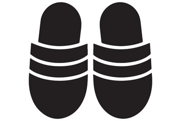 Slipper icon simple black and white illustration
