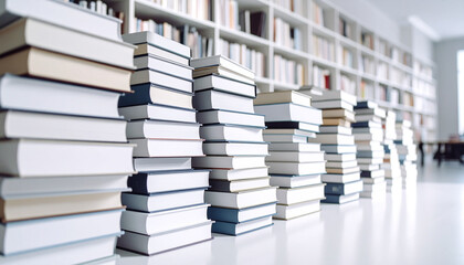 Abstract Stack of Books Library or Bookstore Background